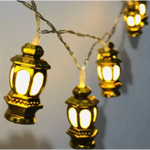 Gouden led lichtjes lampion string lights voor sfeervolle decoratie